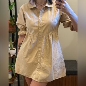 Le Lis Beige Button-Up Dress